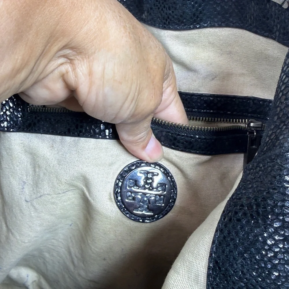 (X3) TORY BURCH NICO bag in black nylon and patent leather, large - Picture 8 of 12